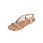 Hee Grand Womens Sandals Open Toe Platform Shoes PU Leather Beaded (Clothing)
