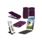 Samsung Galaxy S4 / S IV Samsung i9500 Effect Leather Case Folio Cover Shake VIOLET Smart Flip Cover Case Folio with BONUS G-HUB Desk-Lounger (Stand Support for Office) (Electronics)