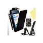 Huawei Ascend Y330 BAAS® - Black Leather Case Flip Case Cover + 2X Screen Protector + Stylus For Capacitive Touch Screen (Electronics)