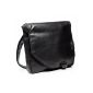 BACCINI BRIZIO messenger bag - XL - suitable for 14 shoulder bag, iPad - black genuine leather bag (32 x 34 x 7 cm) (Luggage)