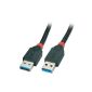 31980 Lindy USB 3.0 Cable Type A / A 0.5m Black (Personal Computers)