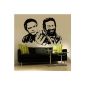 Premium Wall Tattoo Wall Stickers Bud Spencer and Terence Hill Scene: # 65B black 127 x 90 cm