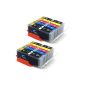 10 cartridges with a chip for Canon Pixma MG 5655 IP7250 IP8750 MG5450 MG5550 MG5650 MG6350 MG6450 MG6650 MG7150 MG 5655 MG7550 Canon Pixma MX725 Canon Pixma MX925 IX 6850 compatible with PGI-550BK, CLI-551C, CLI-551m, CLI-551Y and CLI 551PBK (Electronics)