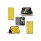 Wiko Rainbow / Rainbow Wiko 4G Bag Leather Case Cover with Stand yellow - Accessories Case Wiko Rainbow Flip Case Cover (PU leather, cell phone pocket yellow) - XEPTIO Accessories (Electronics)