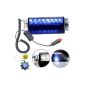 HQRP 8 LED strobe emergency warning light strobe LED flashlight 12V 8 blue LEDs 4x4 type with HQRP sun light meter
