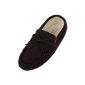Men Sheepskin Moccasin / slippers, rubber sole, brown.  (Shoes)