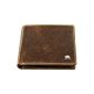 Brown Bear, leather wallet purse wallet, 9 credit card pockets, genuine buffalo Buffalo Leather Color Vintage brown, with sporty contrast stitching, masterfully processed for discerning customers, products description, see below, BB Country No.  4 (Luggage)