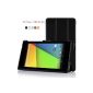 IVSO® Slim Smart Cover Case for Google Nexus 7 FHD Tablet 2nd Gen (2013 Version) with Auto Sleep / Wake Function (Black)