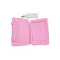 DURAGADGET Cover Book Type + USB Premium EU / DE charging plug - custom made - for the Amazon Kindle Touch and Touch 3G, ROSA