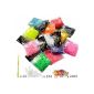 Lot 2400 Elastic + 12 + 144 hooks Clips S - For loom (Loom) Bracelet - 12 bags of 12 colors - 100% compatible rainbow loom, Cra-Z-Loom Loom and other kits - 2400 bands (Toy)