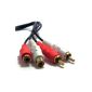 RCA phono plug to 2x sockets extension cable Audio connection cable Gilded 3 m (electronic)