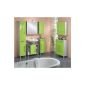 Spar-Set 4-piece bathroom furniture 'Elba', vanity unit Alu / green