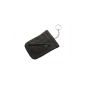 REAL WATER BUFFALO LEATHER key bell Schlüsseltasche Key black with contrasting seam (Luggage)