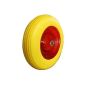 4.80 / 4.00-8 wheelbarrow PU solid rubber wheel 400 mm puncture resistant steel wheel axle Yellow