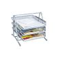 Letter tray Office with 3 compartments, wire metal, silver (Office supplies & stationery)