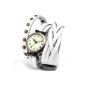AMPM24 Quartz Watch Vintage Style Leather Rivet Bracelet Retro White WAA343 (Watch)