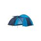 CampFeuer® - dome tent with a large porch (4 persons), water column: 3000 mm, color: blue / light-blue (Misc.)