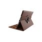 EnGive 360 ​​° Rotating Leather Case iPad 2 Case Air Case Cover Case with Stand Function Auto Sleep / Wake function (iPad Air 2, Brown)