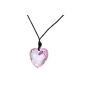FJ04 - shaped pendant Faceted Rose Heart on a String 55.5cm (Jewelry)