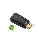 Ckeyin ® 1080P HDMI to VGA Video Converter Adapter with Audio 3.5mm Audio Cable, Black (Electronics)