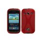Silicone Case for Samsung Galaxy Xcover 2 - X-Style red - Cover PhoneNatic ​​Cover + Protector (Wireless Phone Accessory)
