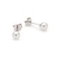 Valero Pearls Classic Collection Ladies Earrings High quality freshwater pearl approx 4mm round white 925 sterling silver 186110 (jewelry)