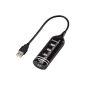 Hama 4 Port USB 2.0 Hub Black (Accessories)