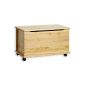 Spielzeugtruhe toy box chest ELISA solid pine painted in nature, integrated clamp protection, 4 safety dual roles (household goods)