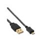 InLine® microUSB 2.0 flat cable, USB A Male to Micro B plug, 2m (Electronics)