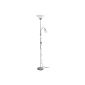 Reality lights R4393-87 floodlights, with reading arm, 1x E27 + 1x E14, Silver umbrellas in white (household goods)