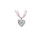 Costume necklace heart pink (Scene 6) with pink rhinestone costume jewelry for Dirndl (jewelry)