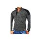 Tazzio Men Patched Grobstrick winter sweater TZ-3570 (Textiles)