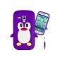 New!  Purple Penguin Purple Penguin Cute Cover Case Silicone Case for Samsung i8190 Galaxy S3 Mini (Wireless Phone Accessory)