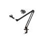 Racksoy Professional Adjustable microphone boom arm Foldable Stand Holder with mic clip mounting on the desk for studio, Program Recording, Broadcasting, Television Broadcasting, Solo Artist