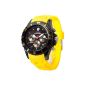 Detomaso - DT2019-M - Colorato - Mixed Watch - Quartz Analog - Black Dial - Silicone Bracelet Yellow (Watch)