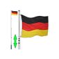ALU Telescopic flagpole 630CM + Germany Flag + ground socket