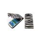 Cell-Point Zebra Flip Case Klapptasche hinged sleeve Case Cover shell protective cover protective case for Samsung Galaxy Core Plus, Black - White (Electronics)