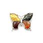 Silver Amber Ladies brooch 925 silver with amber - AD800M (jewelry)