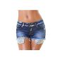 Realty Jeans Denim Shorts great Damen Hot Pants Glitter Mini silver or gold with sequins (Textiles)