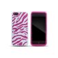 Zooky® Case silicone shell / plastic for iPhone 5 / 5S - Pink Zebra (Wireless Phone Accessory)
