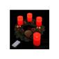 55066 Set of 4, red Flameless LED Advent candles with FB