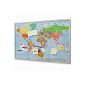 Wall map of the world - XXL Memo Boards with Cork & 20 Markierfähnchen (Office supplies & stationery)
