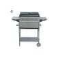 Stainless steel grill charcoal new model incl. 2 side shelves & Garhaube complete equipment