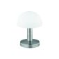 Trio lights 599000107 Table lamp in satin nickel, Touch-Me-function (4 times switchable, 3 levels of brightness), Glass alabaster colored white, exclusive 1xE14 max.  40W, height 21 cm (household goods)