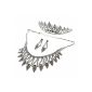 Ladies jewelry set with tiara, earrings and zircon necklace by Kurtzy TM.  (Jewelry)