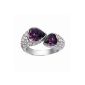 Glamour World Ladies Ring Love 925 sterling silver with Swarovski crystals, size adjustable GR34-14
