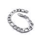 Konov jewelry Men bracelet, stainless steel, Figaro chain, silver (jewelery)