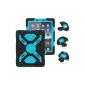 Aursen Waterproof Protective Case with Kickstand for Apple iPad 4 3 2 - Blue / Black