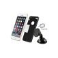 TecHERE Magneto - Magnetic car holder with suction cup for Smartphones - Universal Mobile Phone Holder for iPhone 6, 6 plus, 5s 5c 5 4S, Samsung Galaxy S2 S3 S4 S5 Note, Nexus, Lumia, Sony Xperia, LG, HTC - Multi-angle with 360 degrees Rotation - 100% money-back guarantee - Black (Electronics)