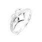 MunkiMix 925 sterling silver ring band CZ Cubic Zirconia Zircon Silver Heart Wedding Wedding Rings Wedding Love size 62 (19.7) Women (jewelry)